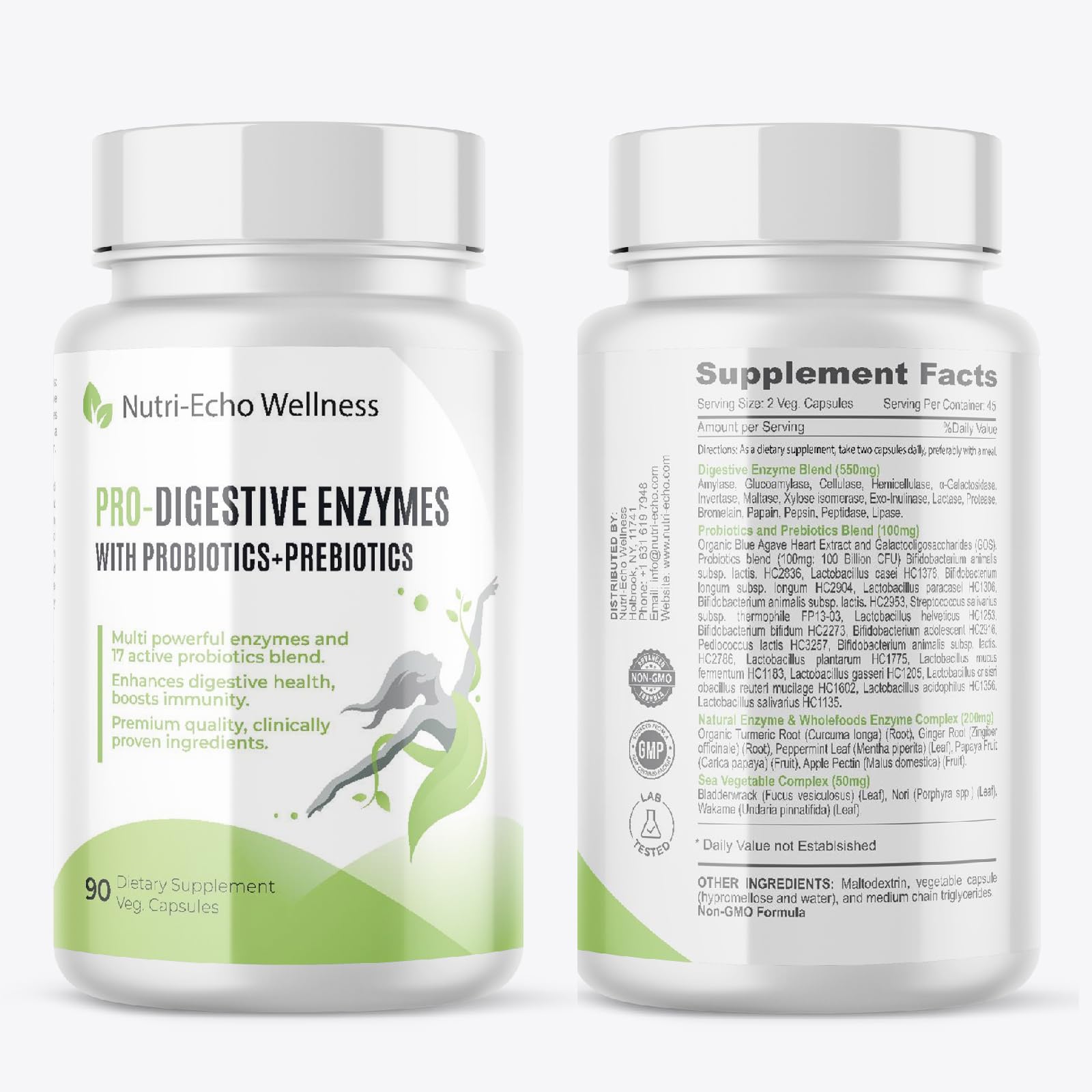 Nutri-Echo Wellness capsules close-up showing texture and easy swallow