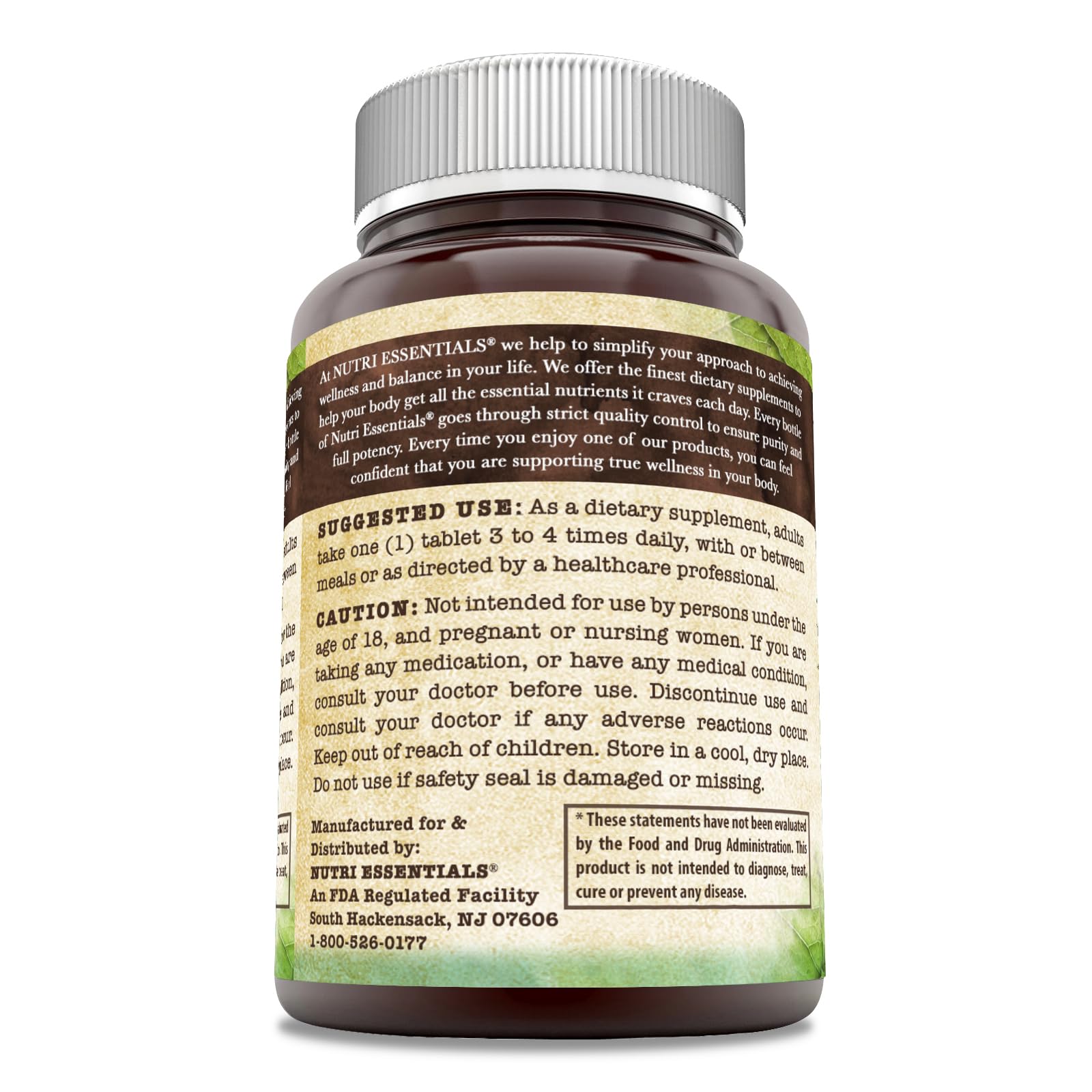 Nutri Essentials Bromelain 500 mg capsules close-up showing tablet size