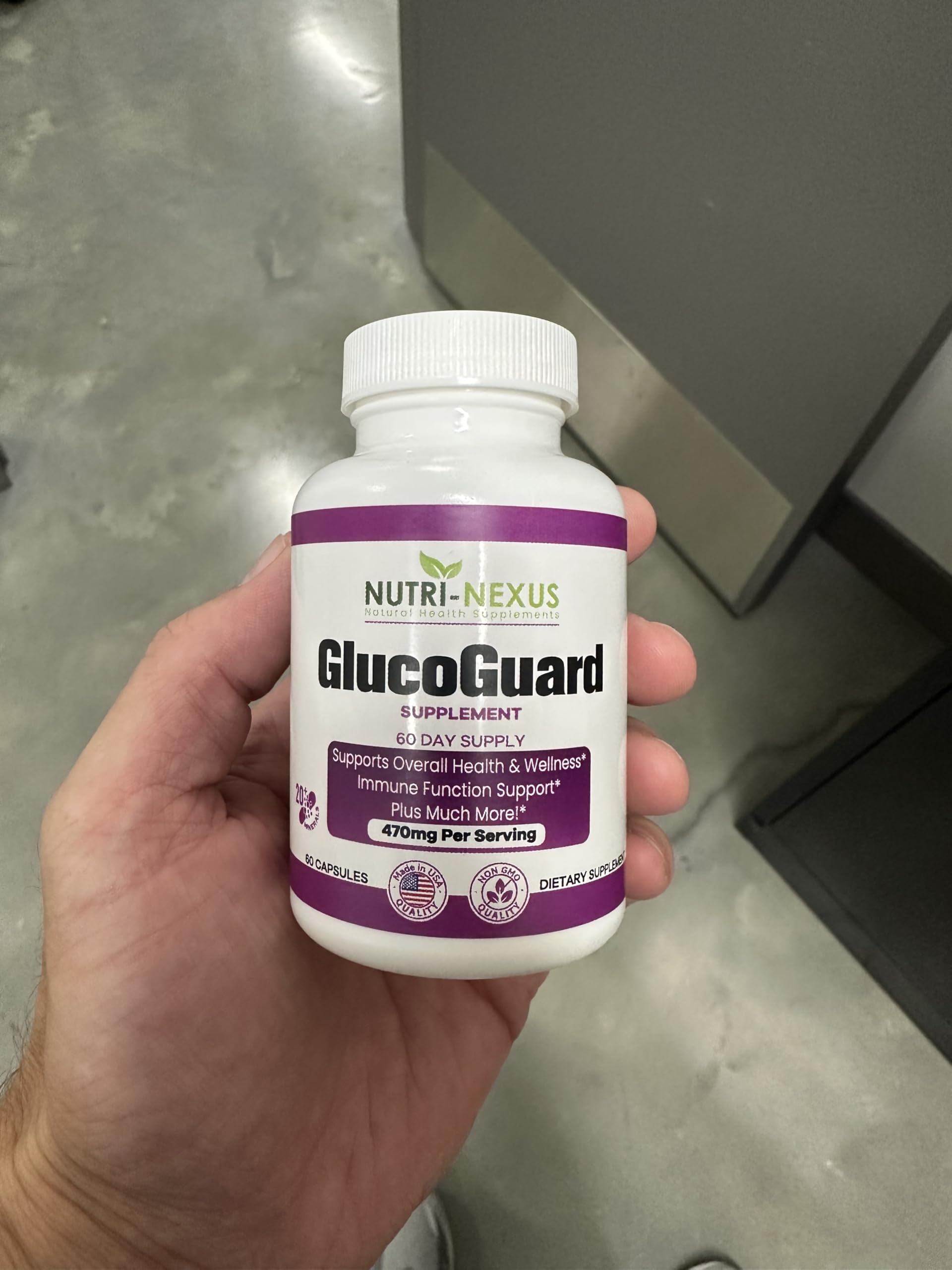 Nutri-Nexus GlucoGuard packaging on shelf suggests easy daily use