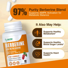 Nutri Potentia berberine ingredient panel with cinnamon and green tea