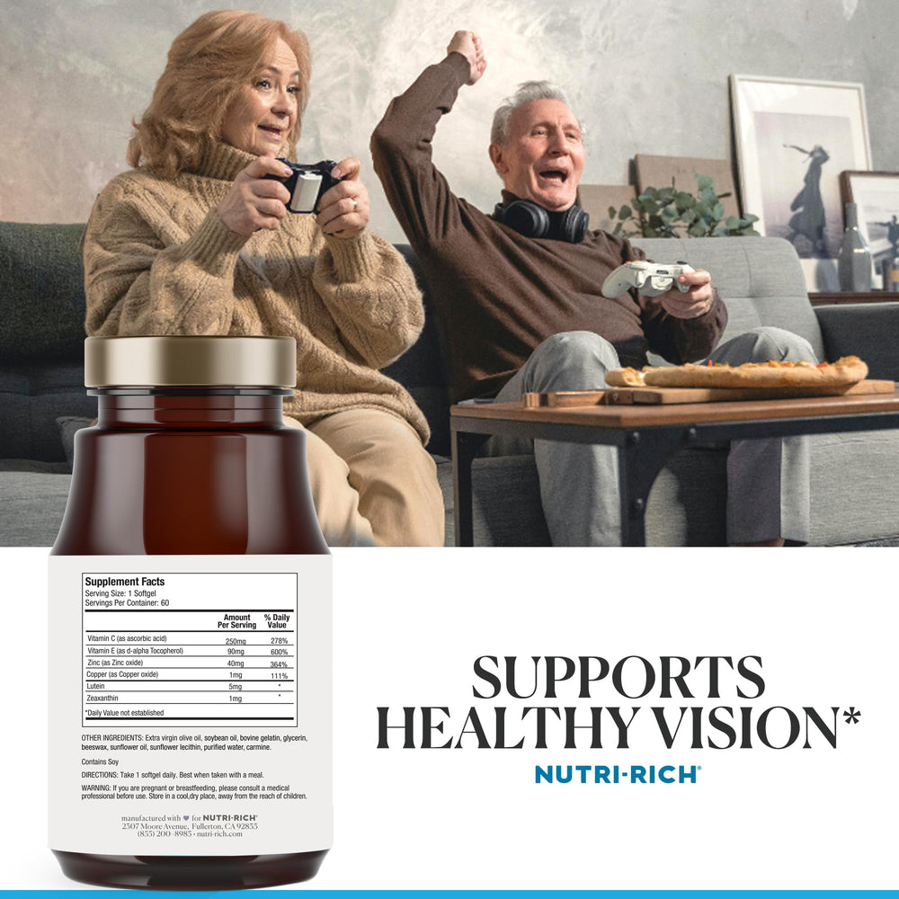Nutri-Rich Eye Health blue-light icon signaling protection from digital strain.