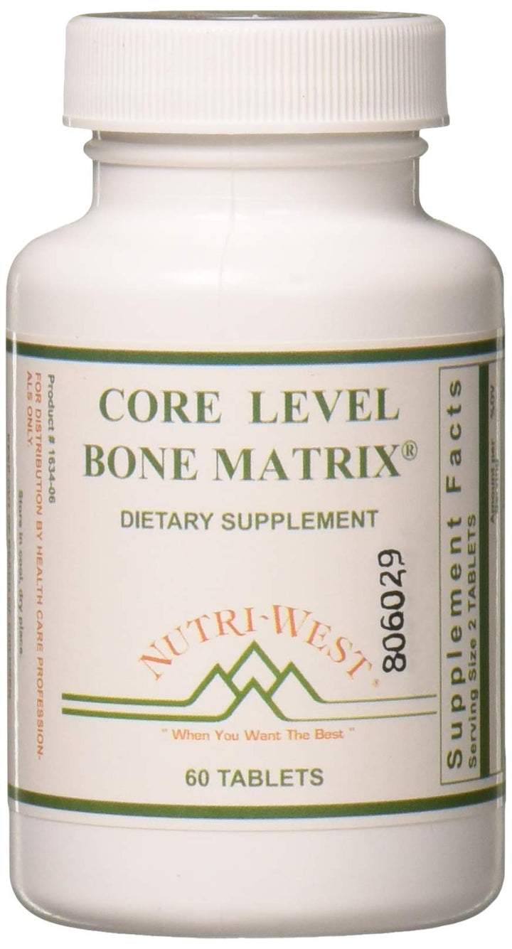 Nutri-West Core Level Bone Matrix bottle with tablets for daily bone support.