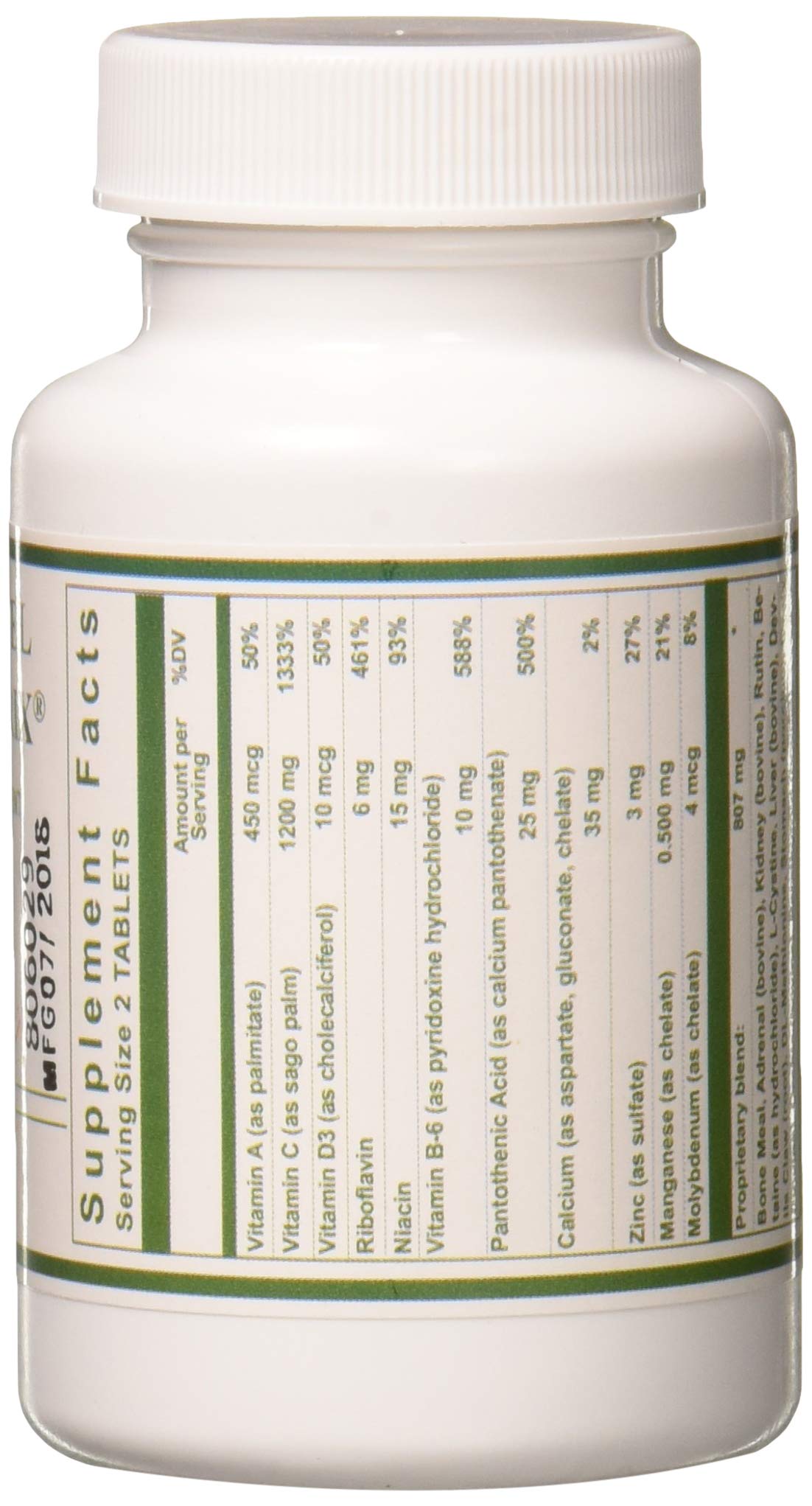 Nutri-West Core Level Bone Matrix bottle close-up showing tablets for bone nutrition.