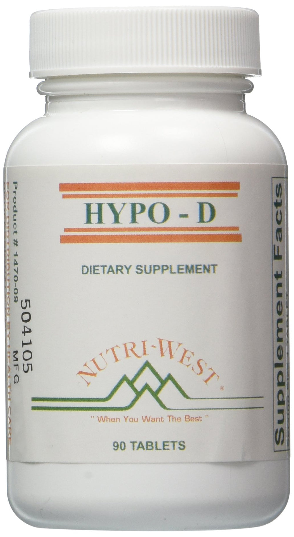 Nutri-West Hypo-D 90 bottle on shelf for convenient daily use.