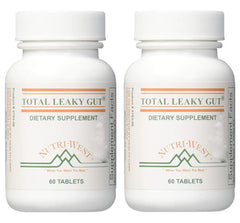 Nutri-West Total Leaky Gut 60 two-pack bottle front for convenient daily use.