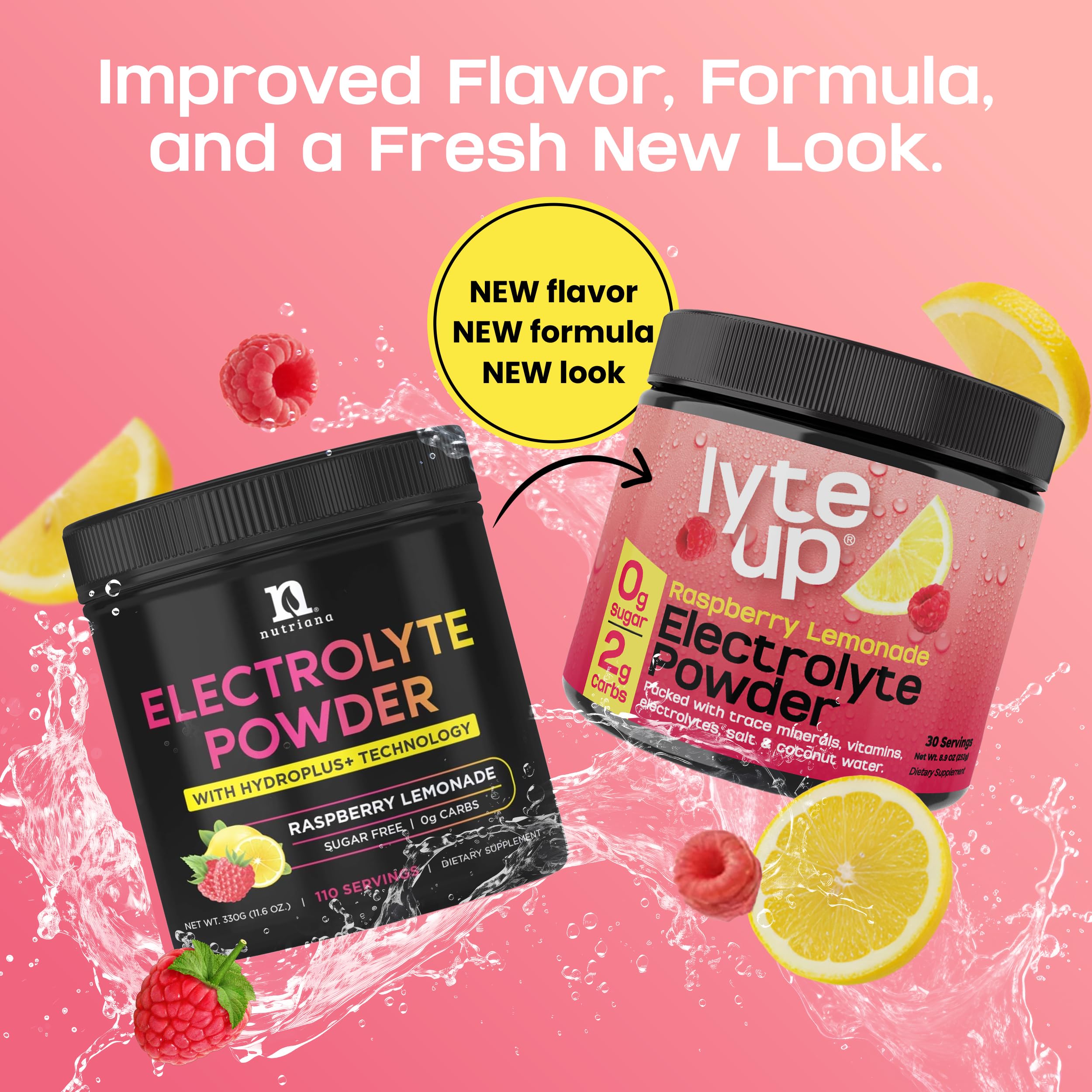 Nutriana Lyte Up Raspberry Lemonade fasting window beverage option.
