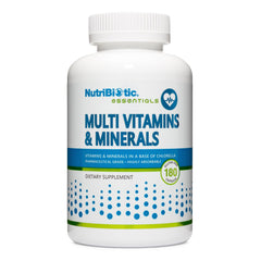 NutriBiotic multi-vitamins bottle front with capsules for daily nourishment