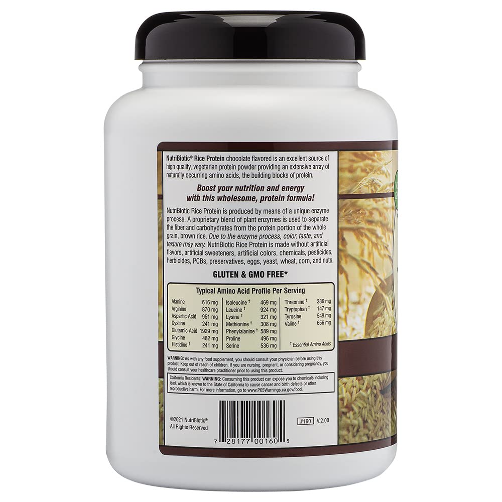 NutriBiotic Chocolate Rice Protein being poured into a glass