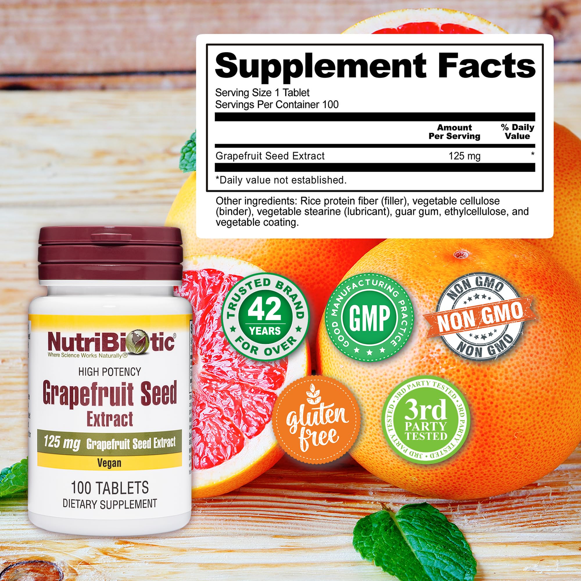 NutriBiotic grapefruit seed extract tablets are easy to swallow for daily use.