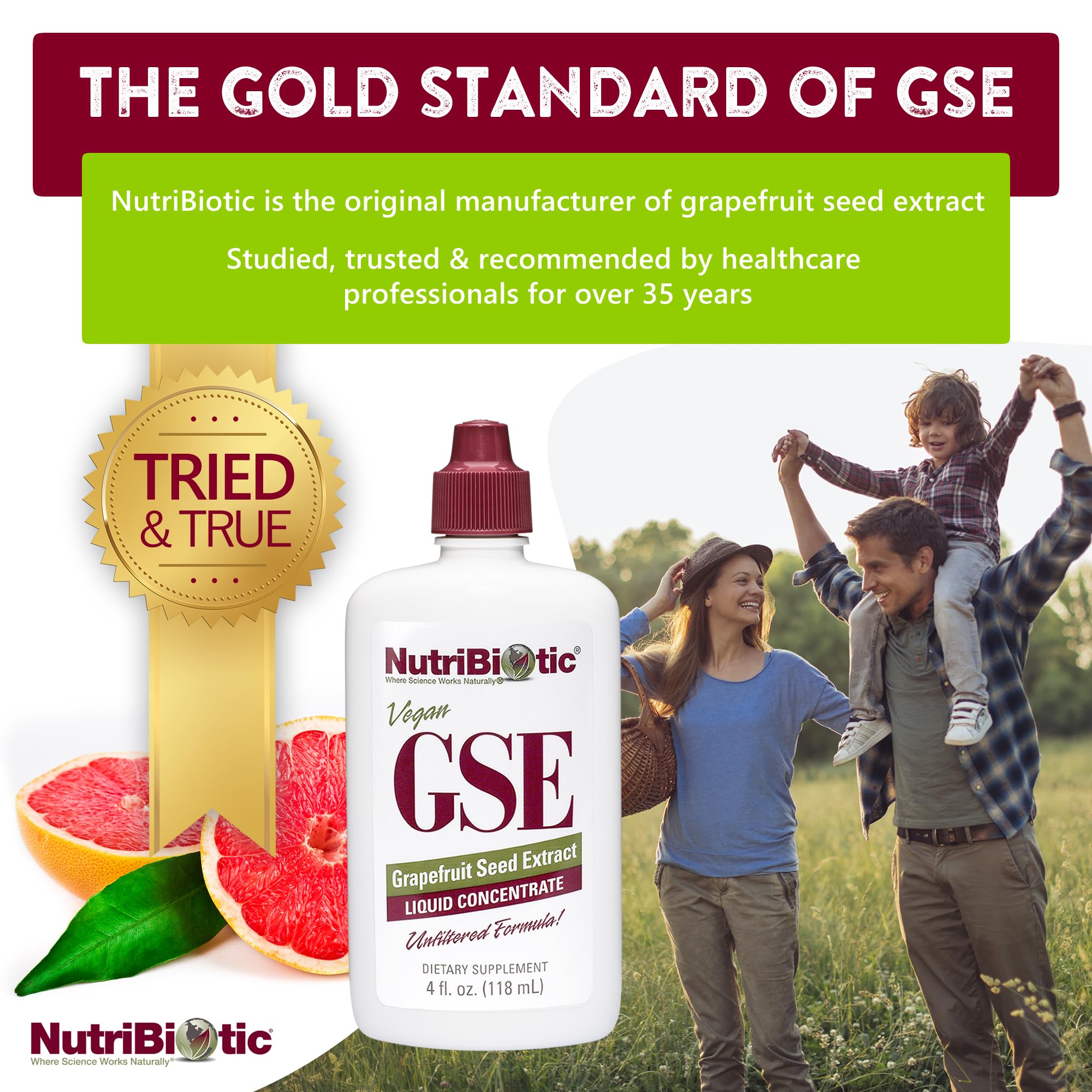 NutriBiotic GSE label close-up highlighting grapefruit extract