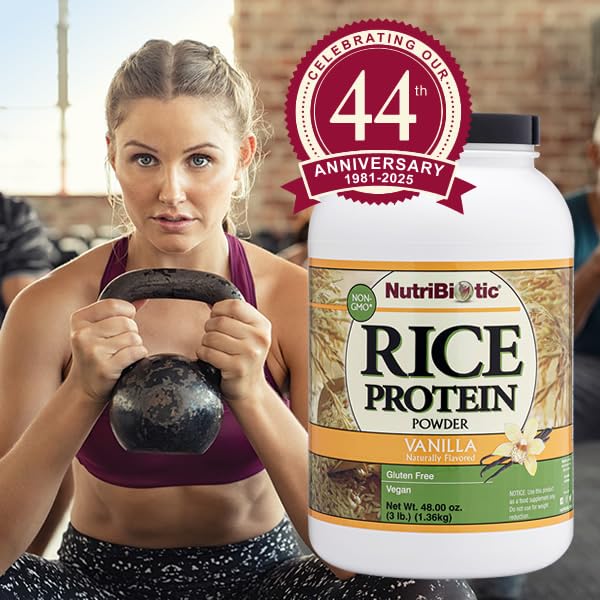 NutriBiotic Vanilla Rice Protein packaging demonstrates reseal for freshness.