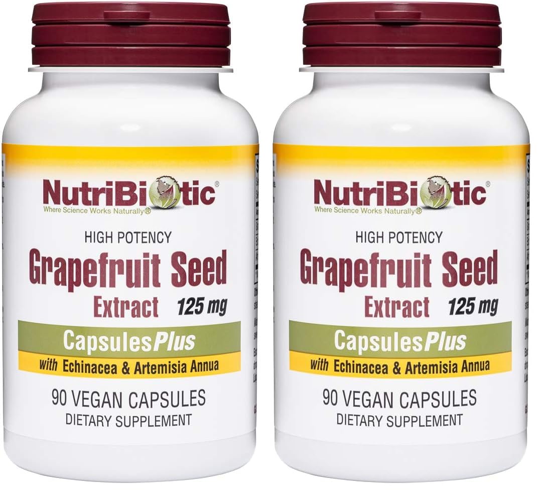 NutriBiotic Grapefruit Seed Extract CapsulesPlus bottle for easy daily wellness