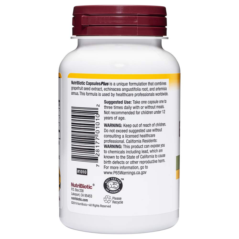 NutriBiotic Grapefruit Seed Extract CapsulesPlus made in USA in cGMP facilities