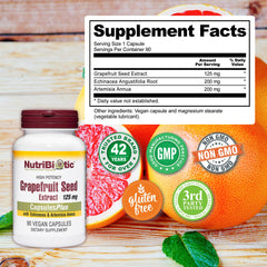 NutriBiotic Grapefruit Seed Extract CapsulesPlus vegan gluten-free formula