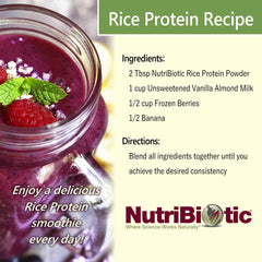 NutriBiotic Plain Rice Protein packaging, keto-friendly plant protein option