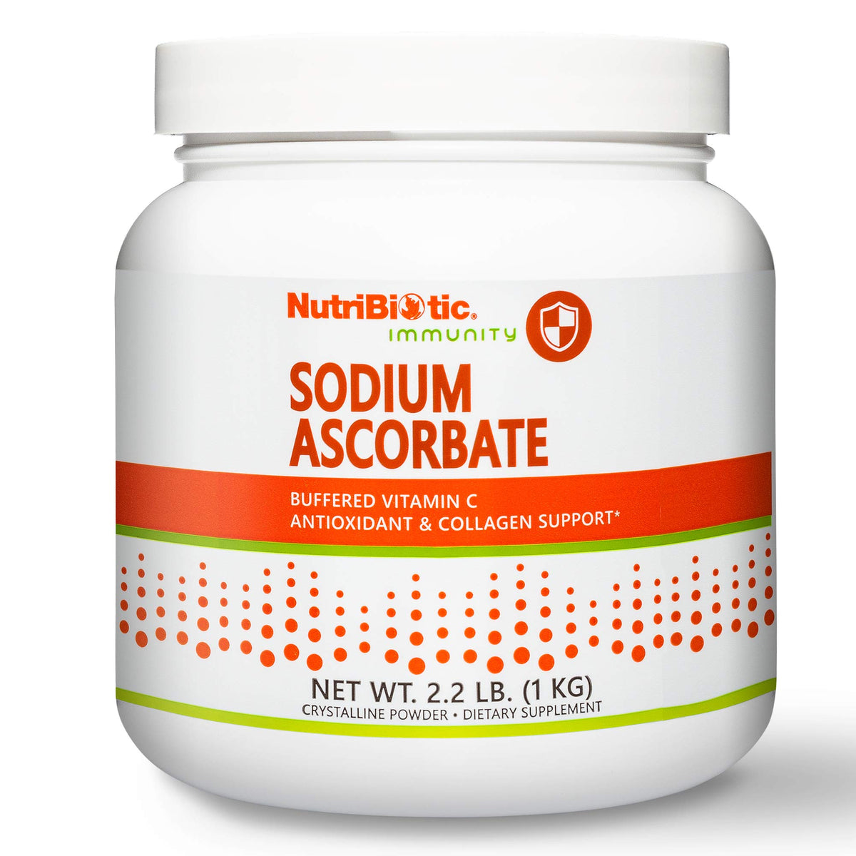 NutriBiotic sodium ascorbate bottle shows gentle digestion support