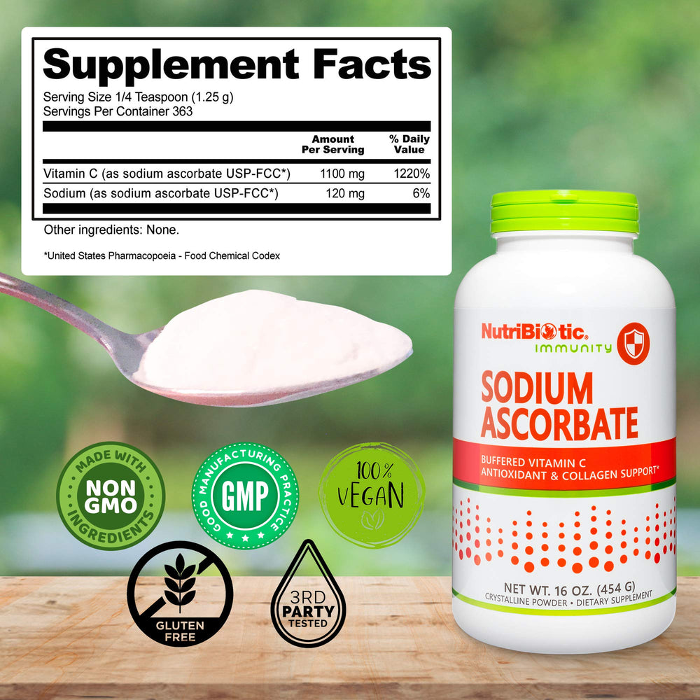 NutriBiotic sodium ascorbate digestive-ease gentler on stomach