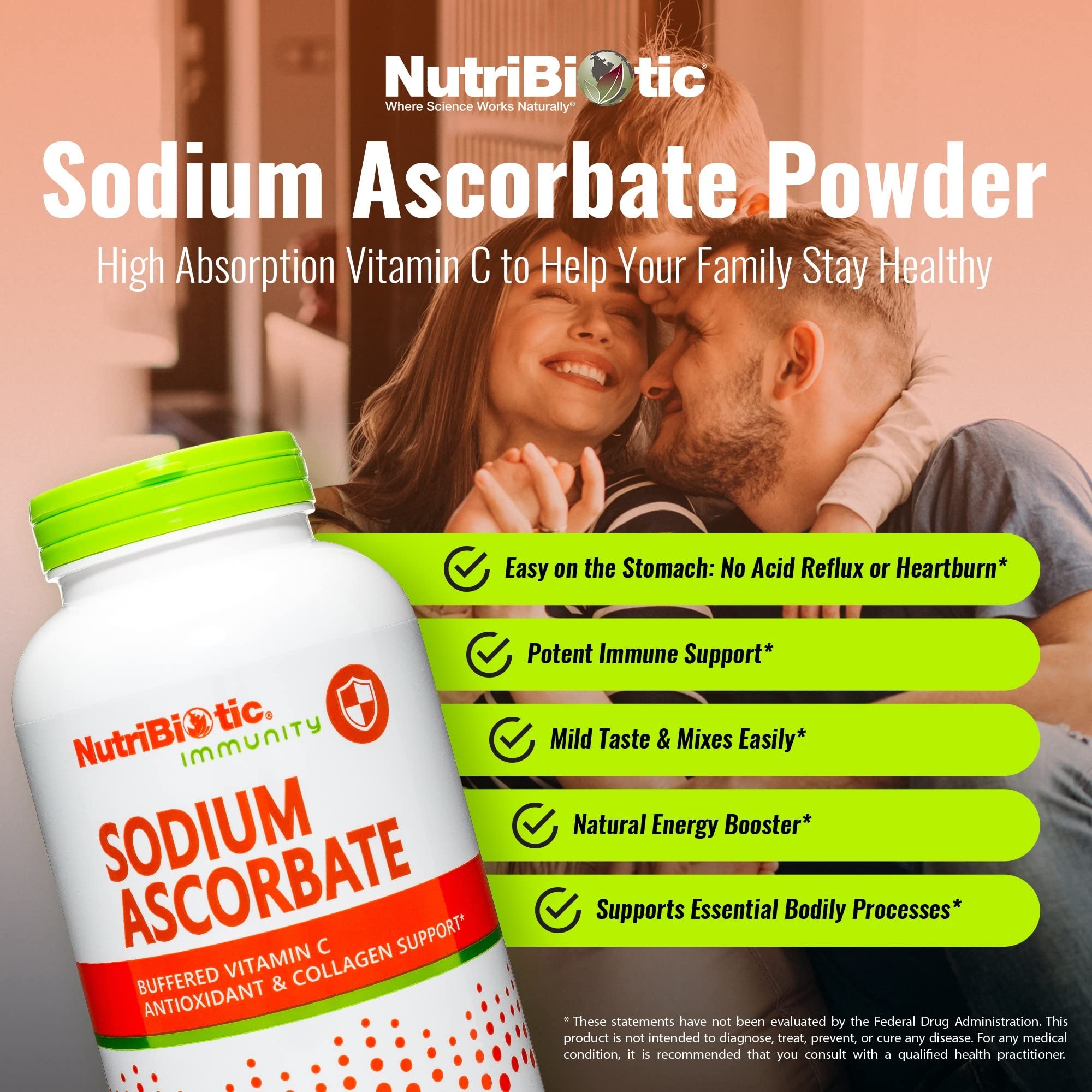NutriBiotic sodium ascorbate pour ready for easy mixing in drinks
