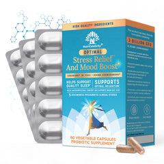 Nutricelebrity Optimal Stress Relief bottle for daily mood support