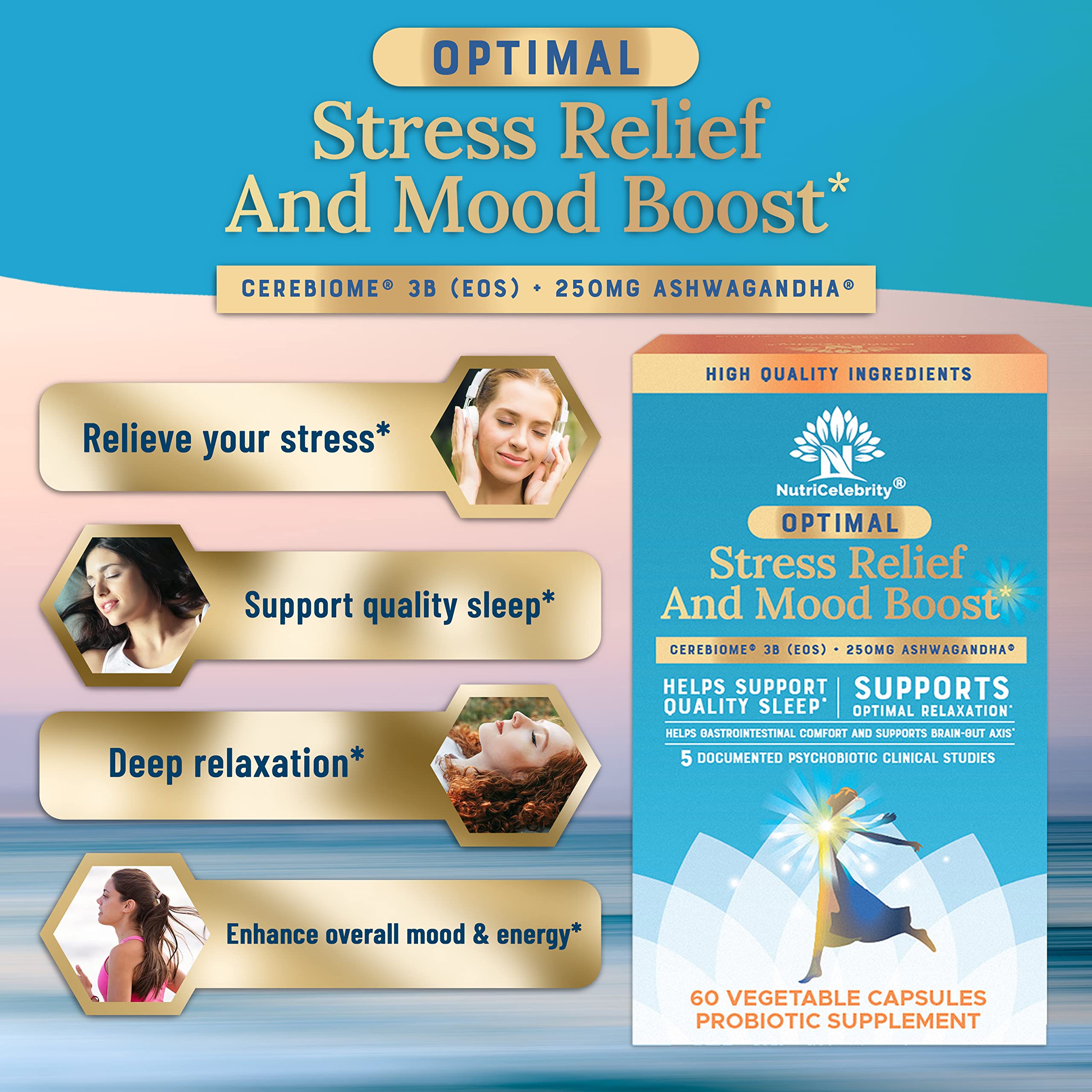 Nutricelebrity label front with product details and ingredients