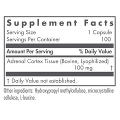 Nutricology Adrenal Support capsules close-up highlighting easy-to-take daily form.
