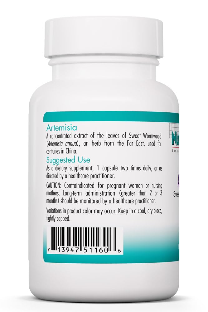Nutricology Artemisia packaging shows hypoallergenic vegetarian capsules for mindful routines.