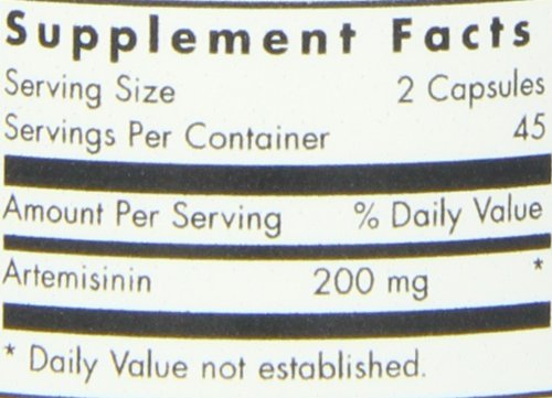 Nutricology Artemisinin label front, emphasizing pure Qinghaosu from Artemisia annua.