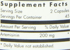 Nutricology Artemisinin label front, emphasizing pure Qinghaosu from Artemisia annua.