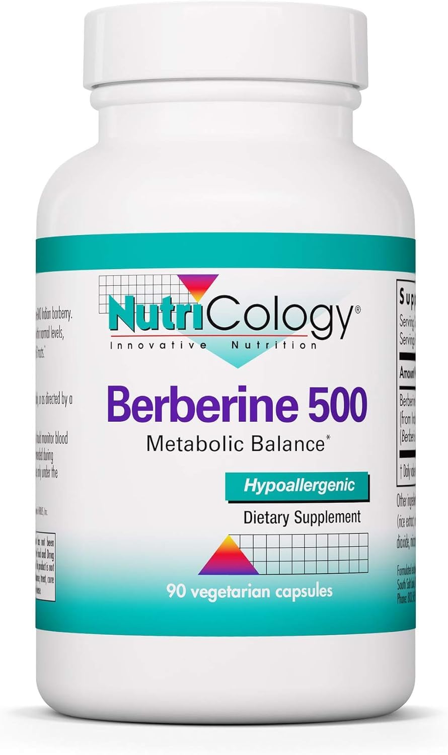 Nutricology Berberine 500mg bottle for daily metabolic support