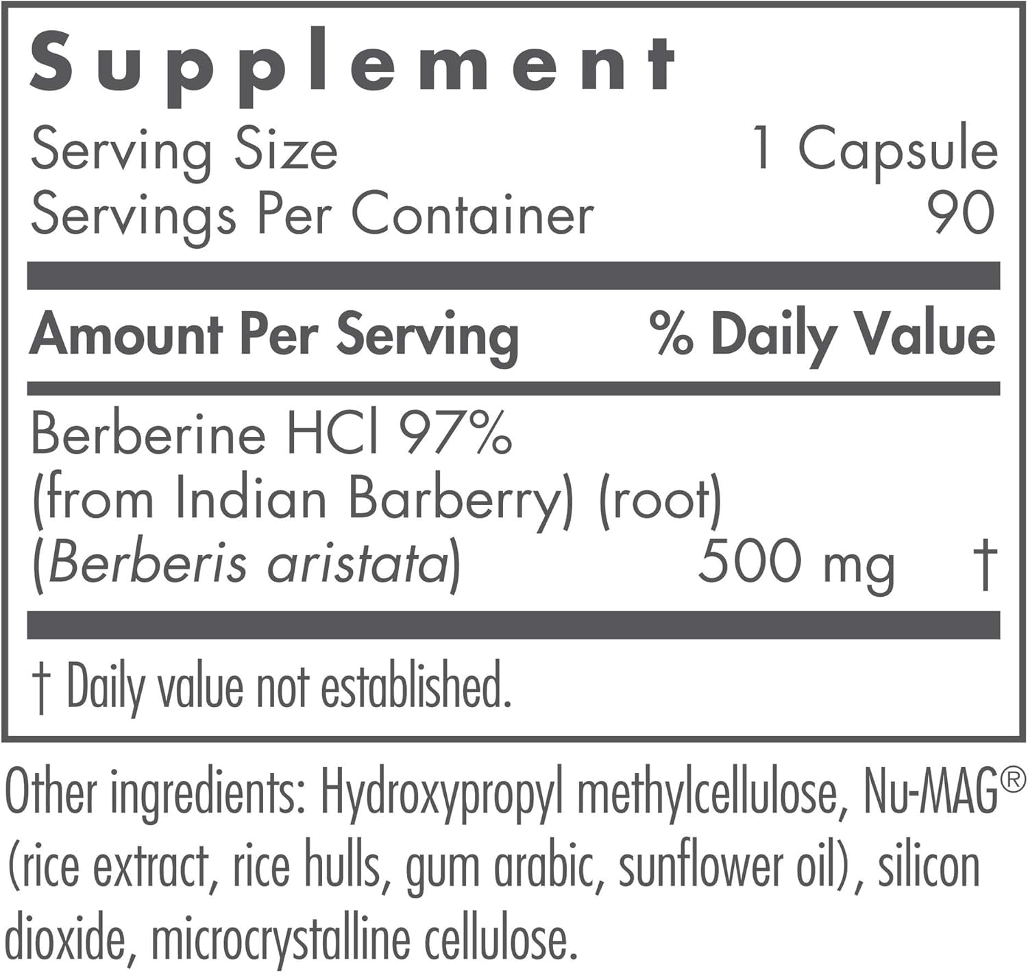 Nutricology Berberine capsules close-up showing vegetarian hypoallergenic formula