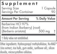 Nutricology Berberine capsules close-up showing vegetarian hypoallergenic formula