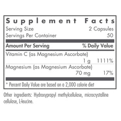 Nutricology buffered formula capsules highlight a non-acidic vitamin C delivery.