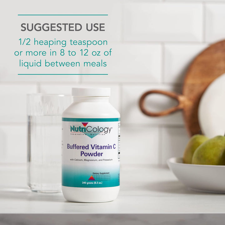 Nutrition panel reveals 1 g vitamin C and 190 mg calcium per serving.