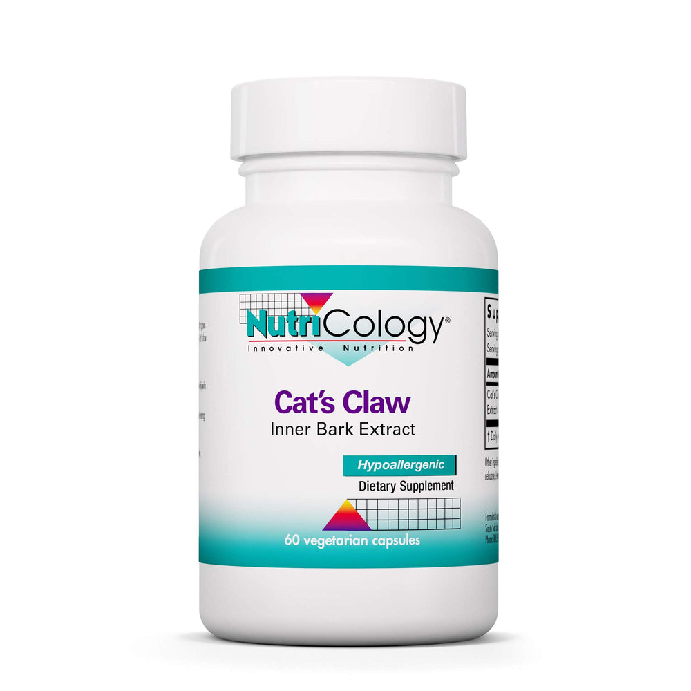 Nutricology Cat's Claw inner bark extract bottle with organic formula for joint support