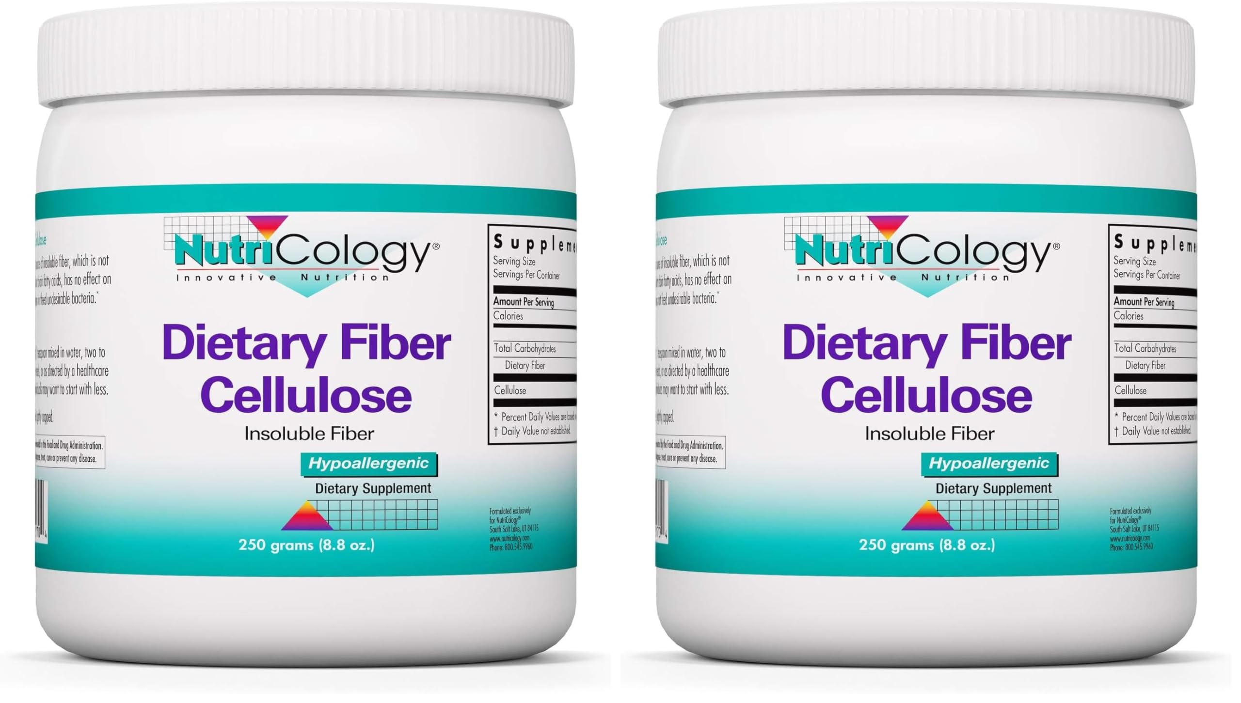 Nutricology dietary fiber powder bottle for easy digestion support
