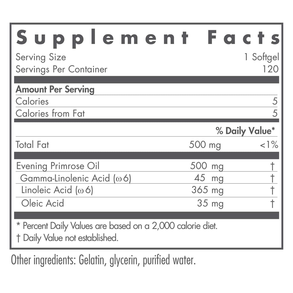 Nutricology EPO softgels close-up, convenient omega-6 support.
