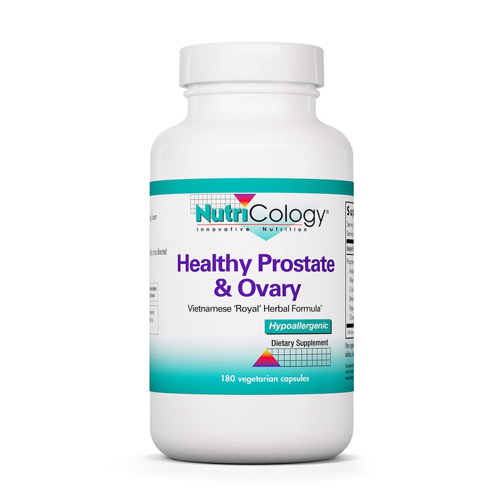 Nutricology Healthy Prostate & Ovary bottle supports reproductive wellness.