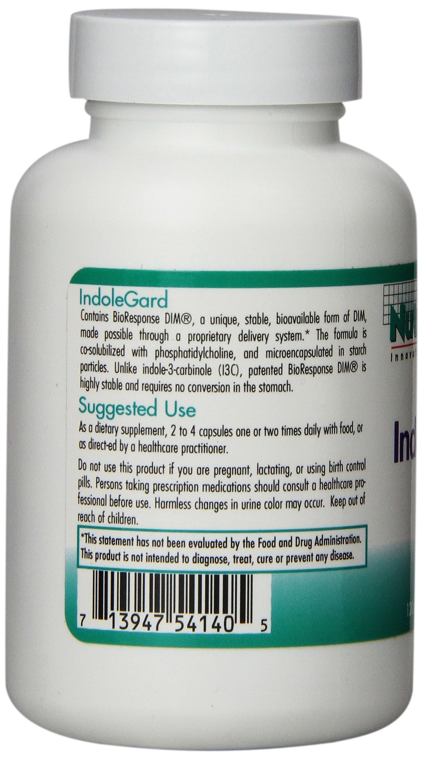 Nutricology IndoleGard capsules close-up highlighting vegetarian formula for hormone support
