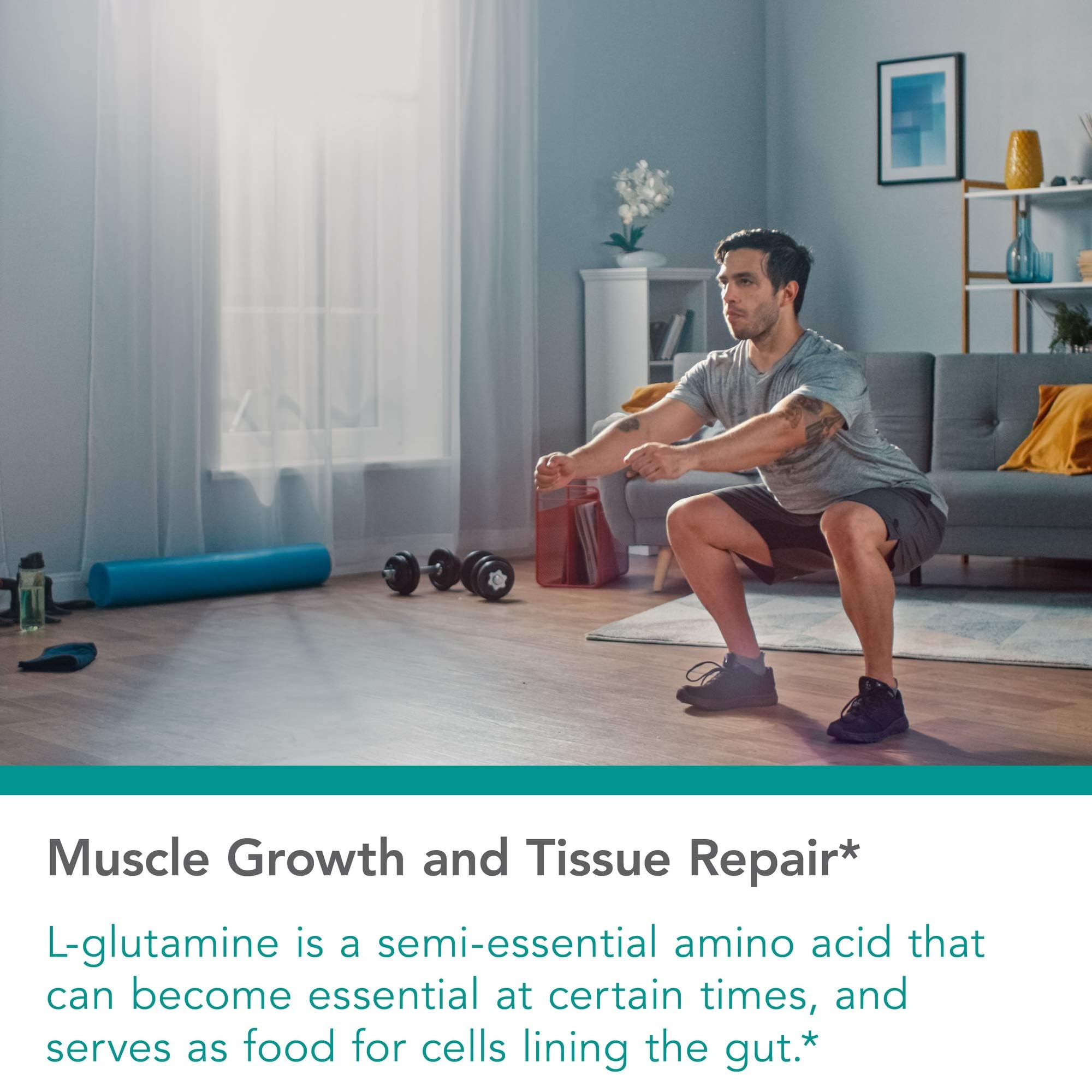 Nutricology L-Glutamine powder dissolves in water, easy dosing for flexibility.