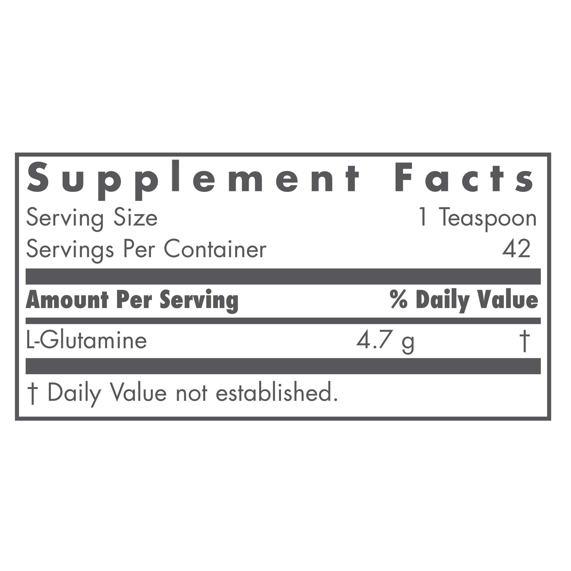 Nutricology L-Glutamine scoop image, convenient measurement for daily use.