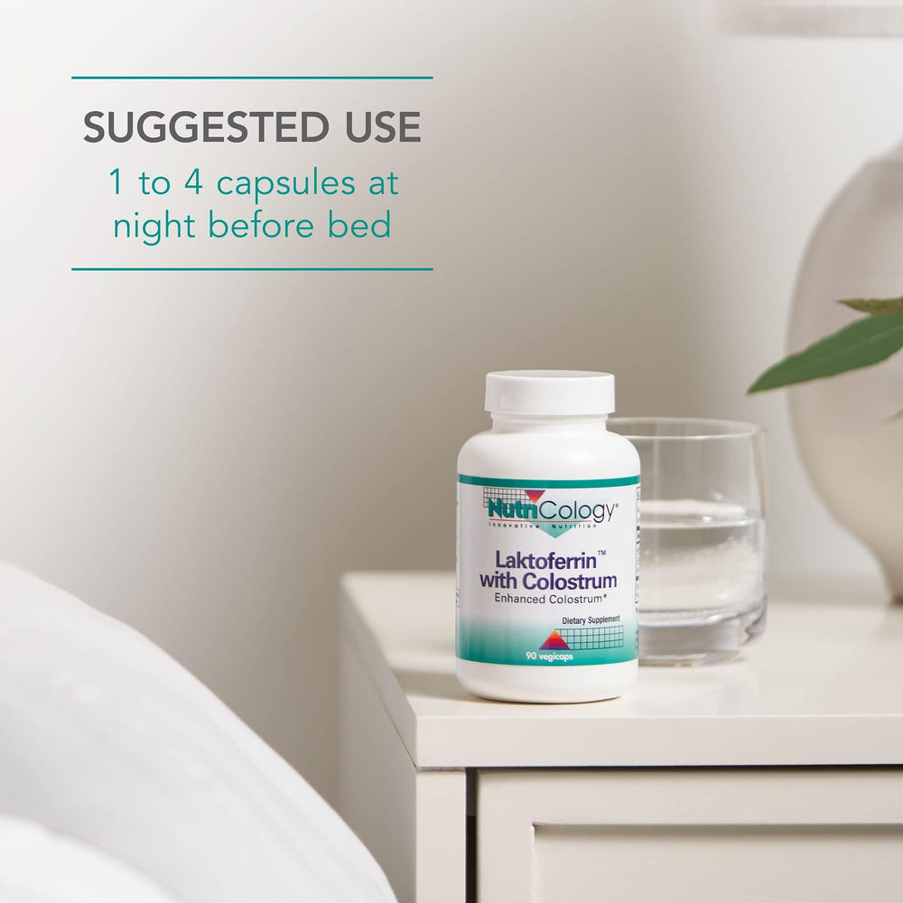 Nutricology Laktoferrin label closeup showing product details.