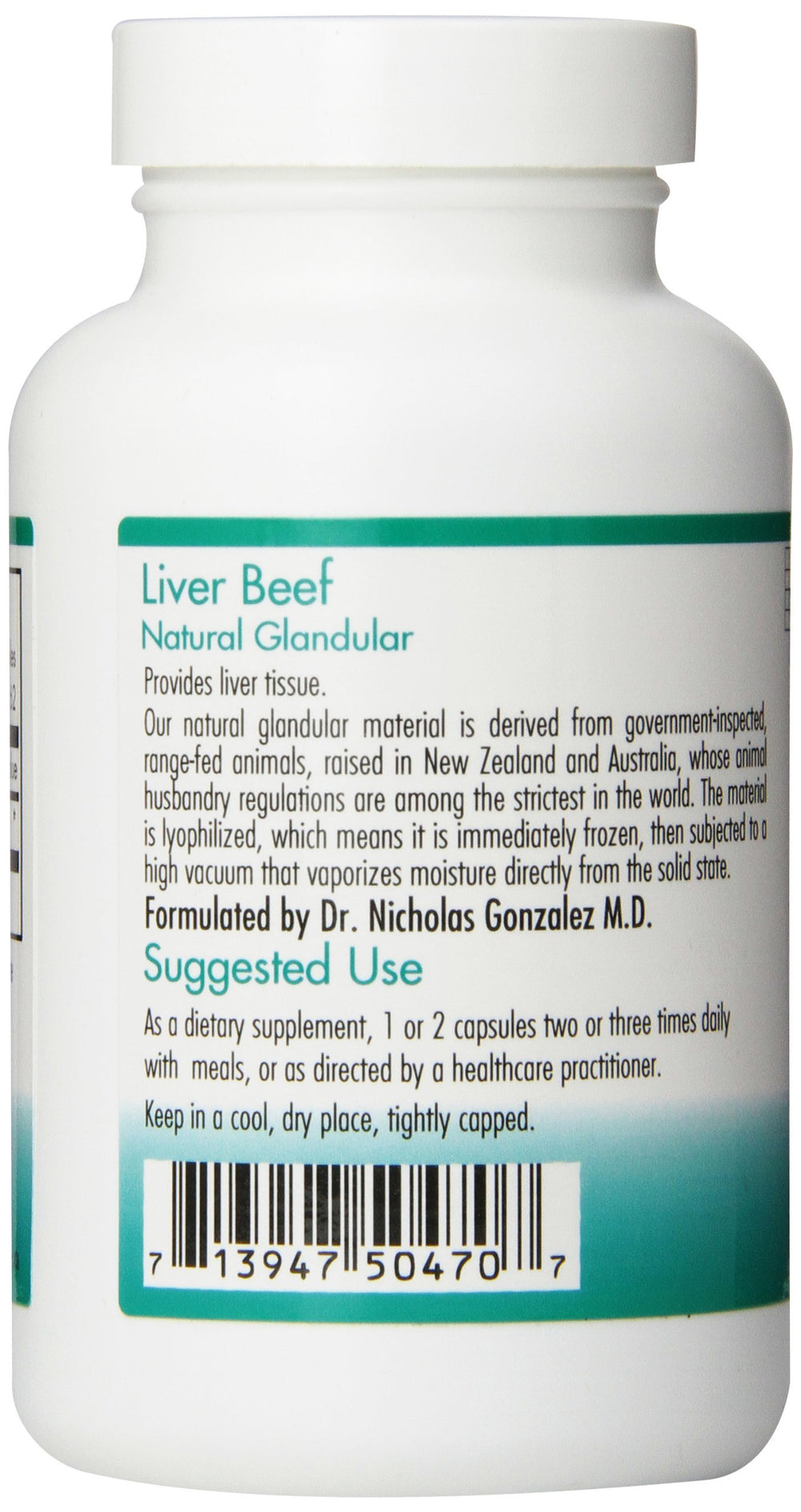 Nutricology Liver Beef Vegi Caps serving-size display with two capsules