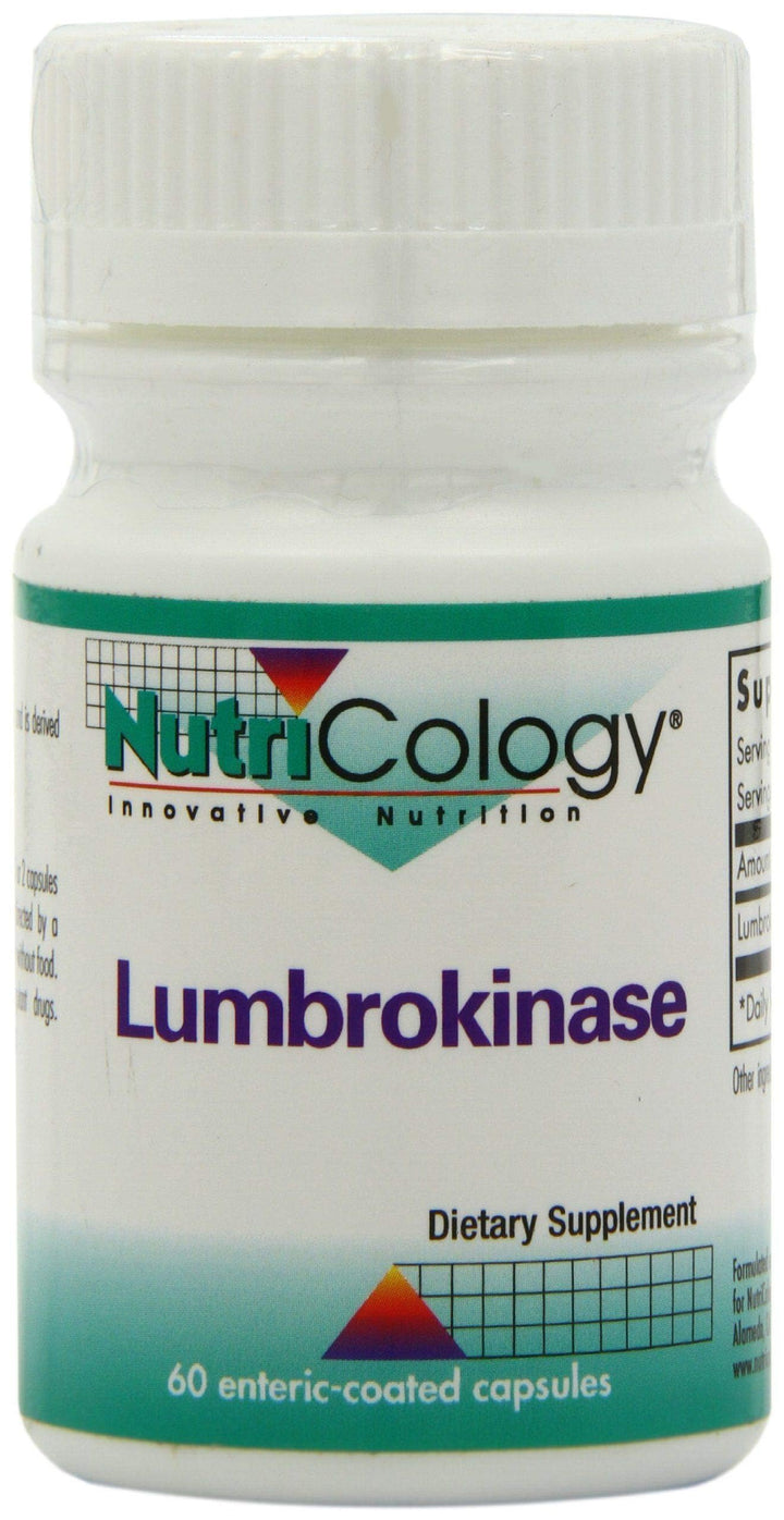 Nutricology Lumbrokinase dosage suggestion demonstrates flexible intake times.