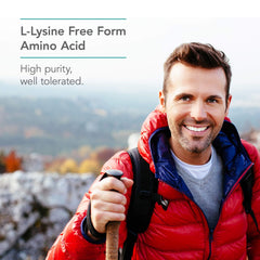 Nutricology L-Lysine packaging on table ready for daily wellness routine