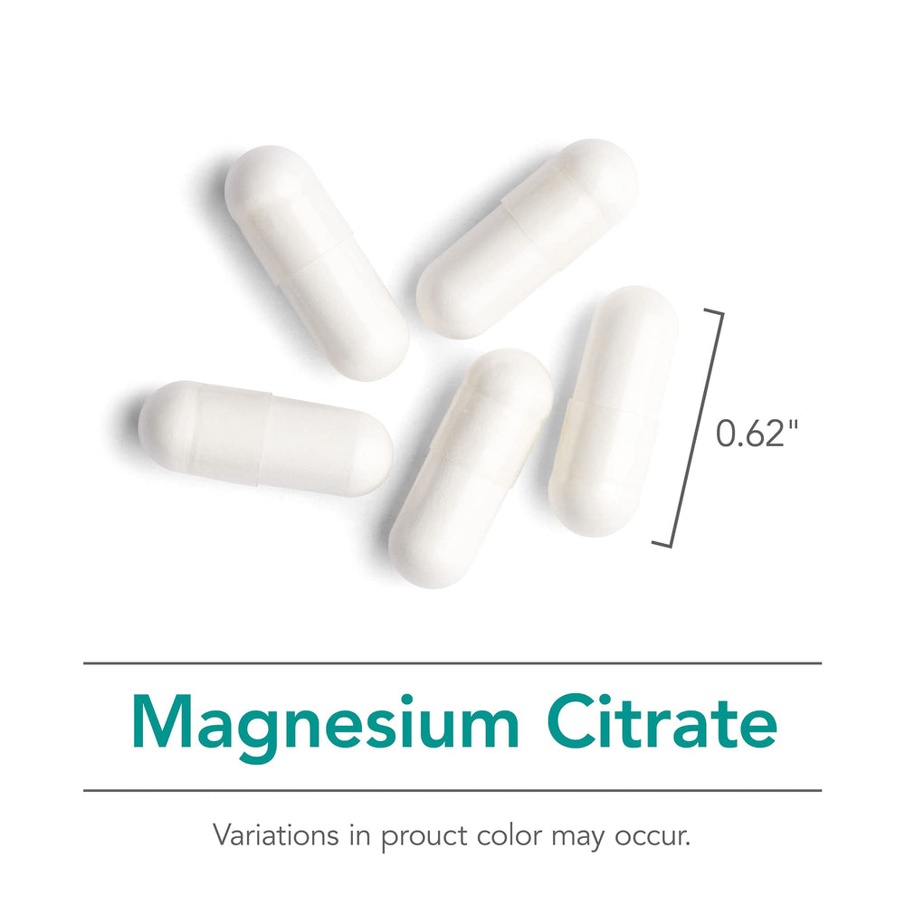 Nutricology Magnesium Citrate bottle on shelf signals convenient daily use for wellness.