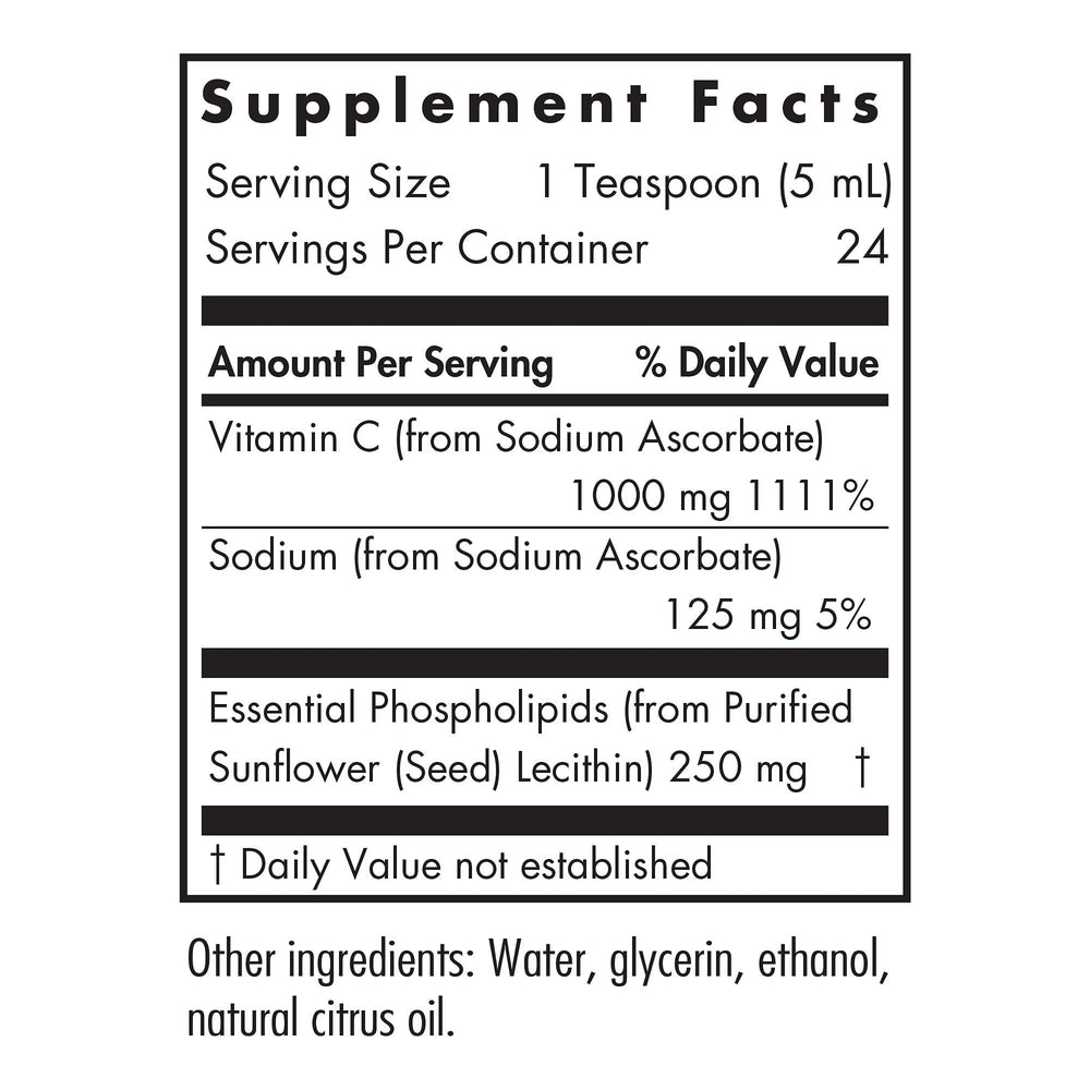 Nutricology Micro Liposomal C dosing spoon showing convenient measurement