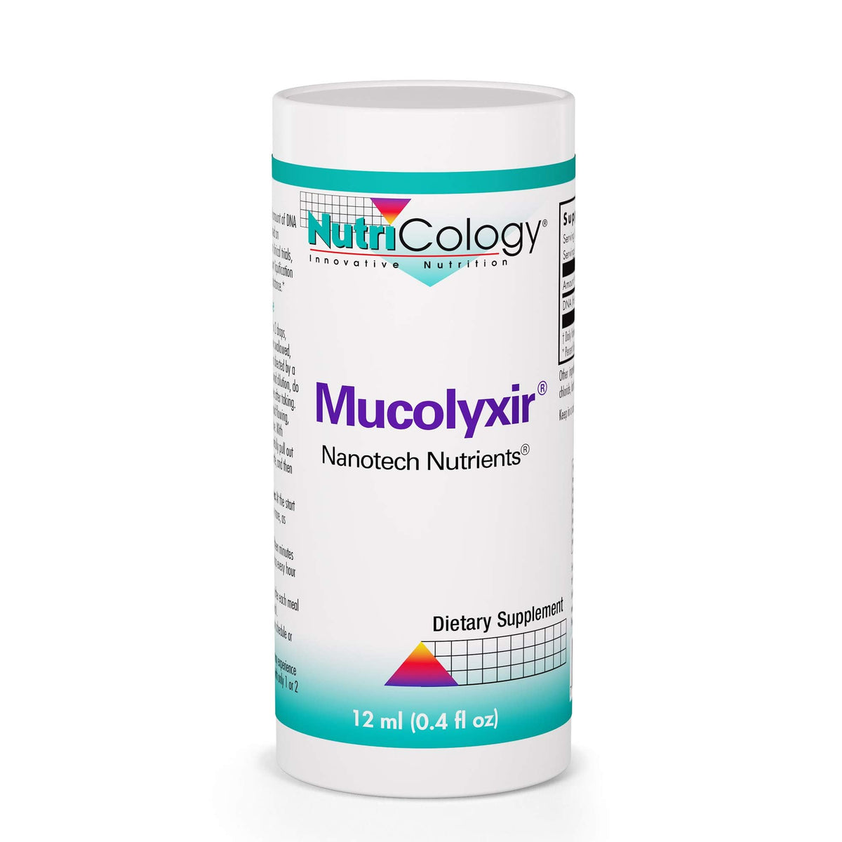 Nutricology Mucolyxir liquid drops bottle for easy respiratory support