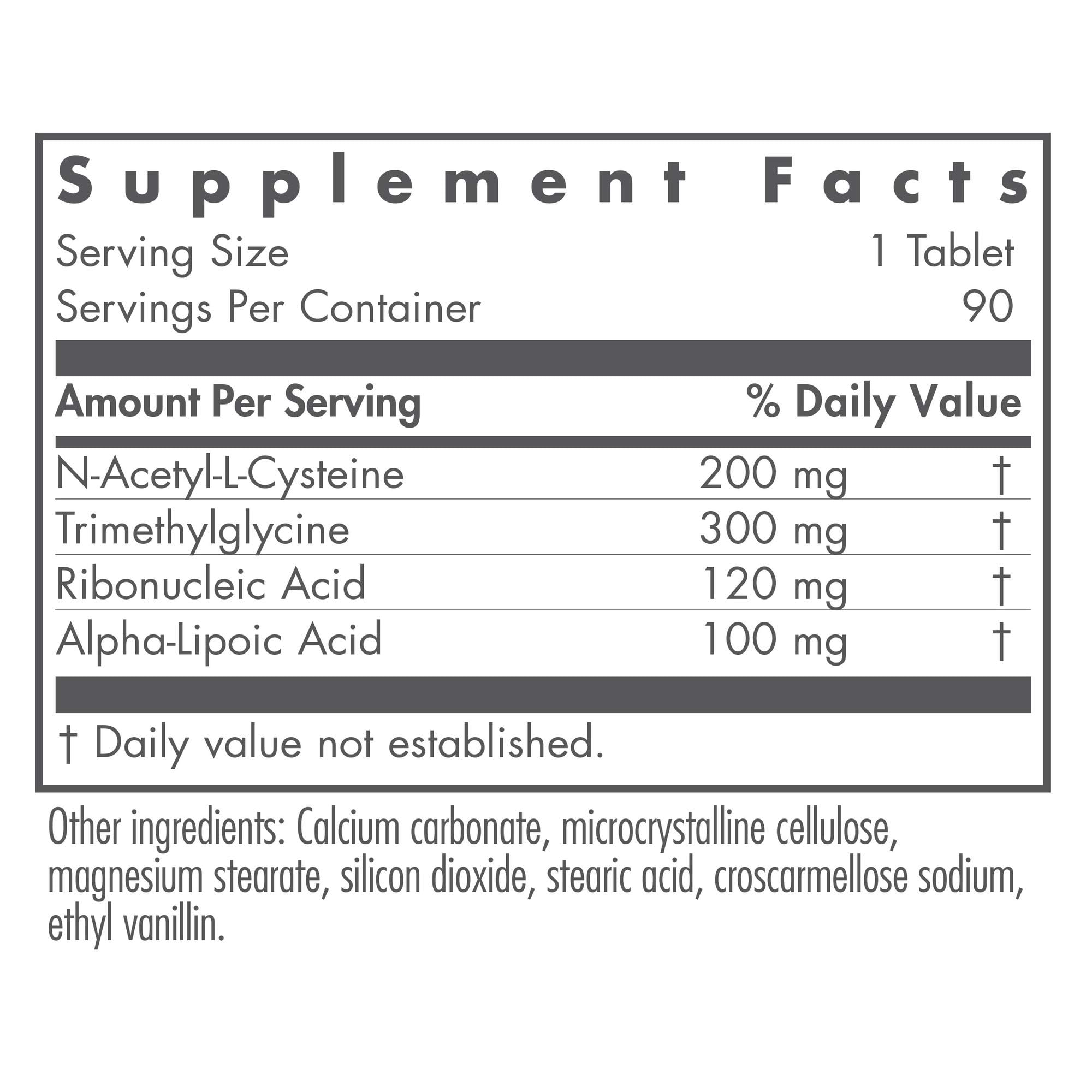 Nutricology NAC Enhanced tablet close-up highlighting 500 mg NAC per tablet.