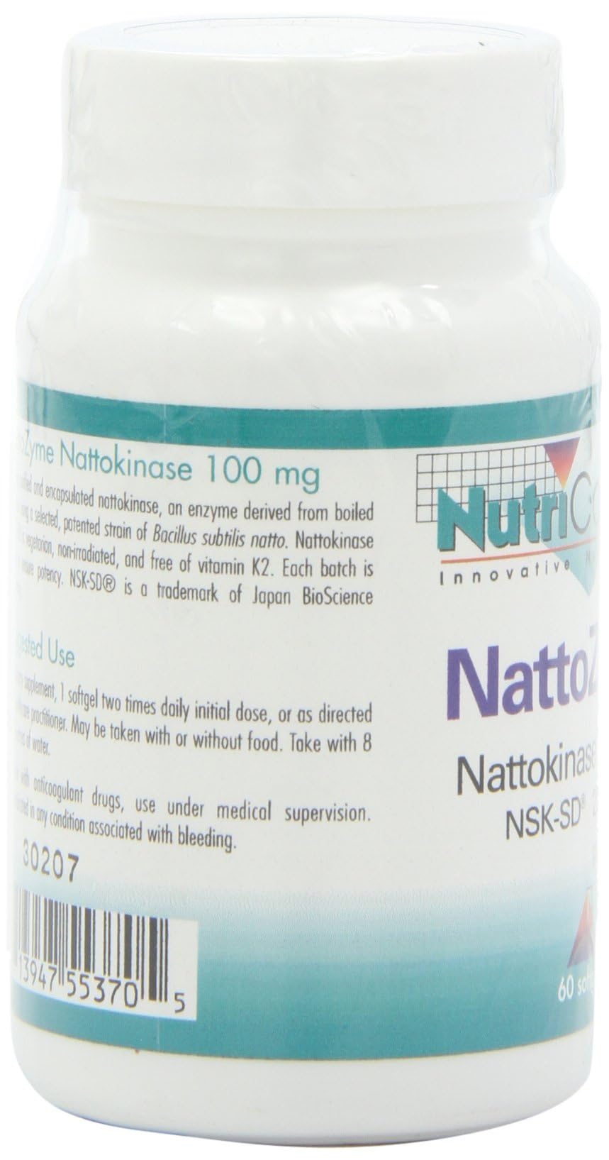 Nutricology NattoZyme bottle in hand for portable daily use.