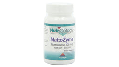 Nutricology NattoZyme bottle for daily nattokinase supplementation supporting wellness.